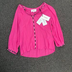 NWT! ba&sh Womens Theo Top In Rose / Size 0 100% Viscose